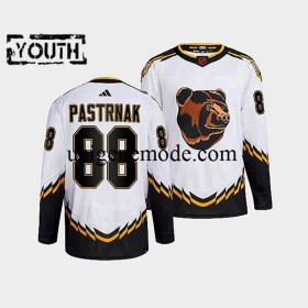 Kinder Boston Bruins Eishockey Trikot David Pastrnak 88 Adidas 2022 Reverse Retro Weiß Authentic